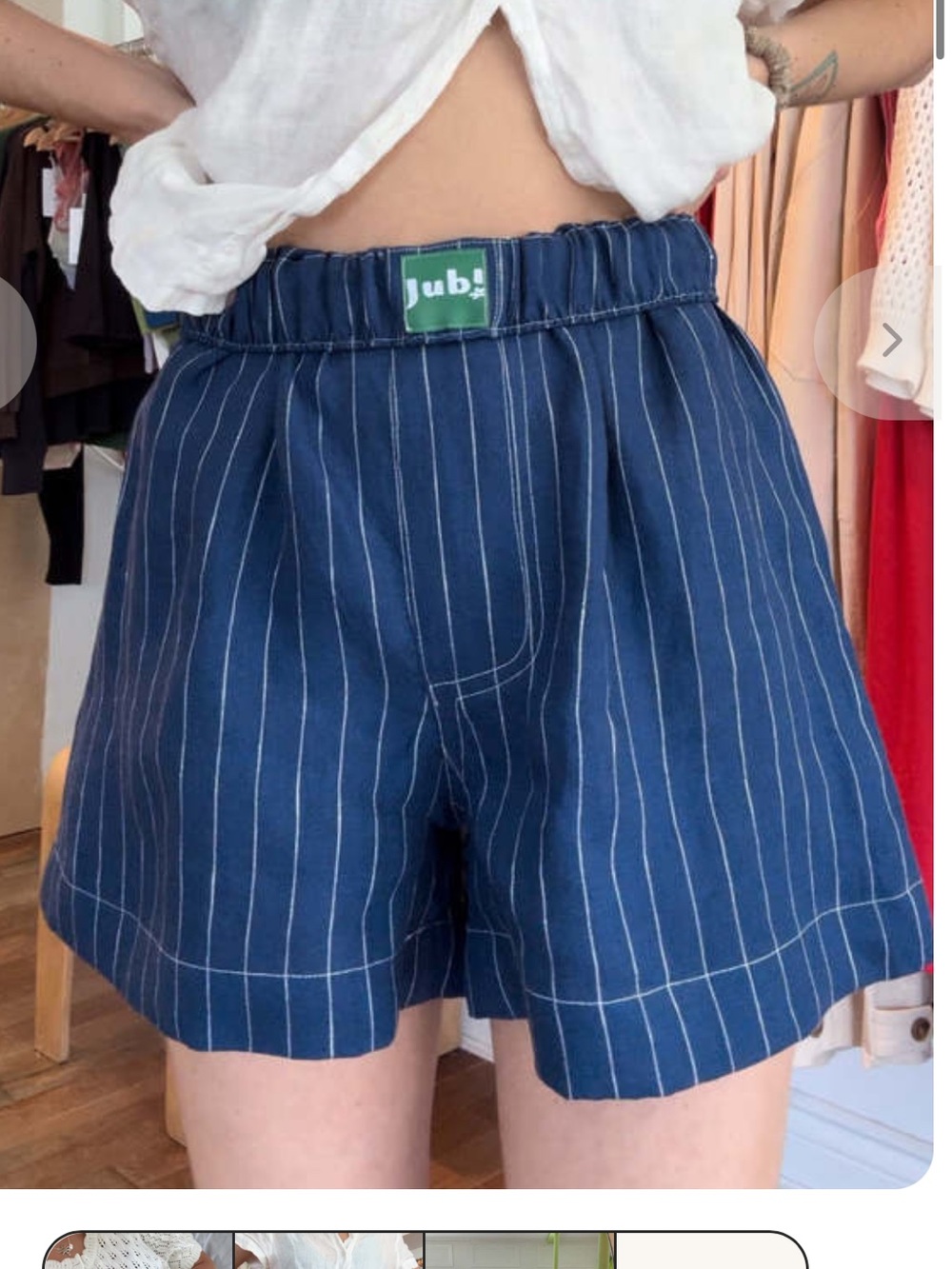 Navy Pinstripe Women's Bermuda Shorts